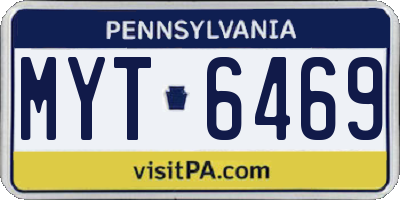 PA license plate MYT6469
