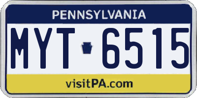 PA license plate MYT6515