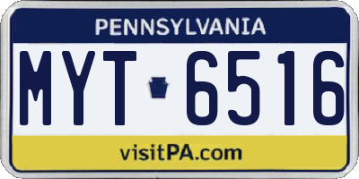 PA license plate MYT6516