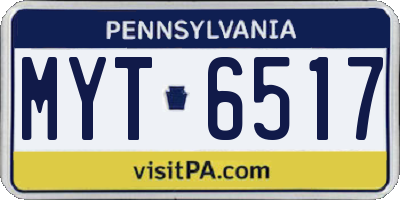 PA license plate MYT6517
