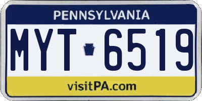 PA license plate MYT6519