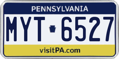 PA license plate MYT6527