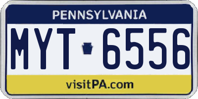 PA license plate MYT6556