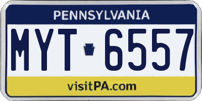 PA license plate MYT6557