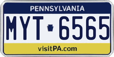 PA license plate MYT6565