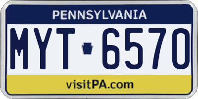 PA license plate MYT6570