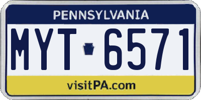 PA license plate MYT6571