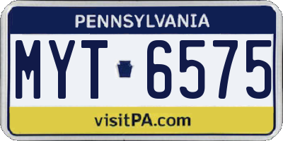 PA license plate MYT6575