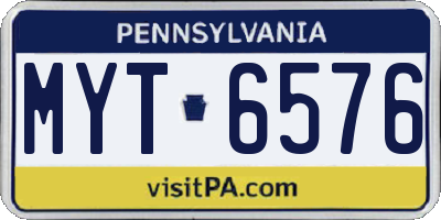 PA license plate MYT6576