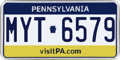 PA license plate MYT6579