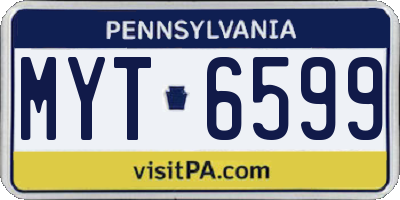 PA license plate MYT6599