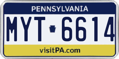 PA license plate MYT6614
