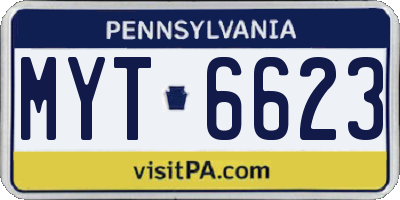 PA license plate MYT6623