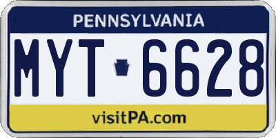 PA license plate MYT6628