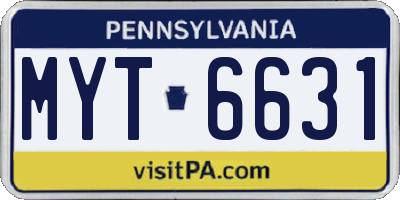 PA license plate MYT6631