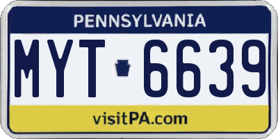 PA license plate MYT6639