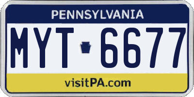 PA license plate MYT6677