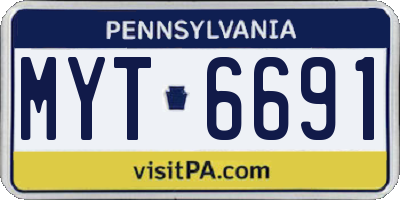 PA license plate MYT6691