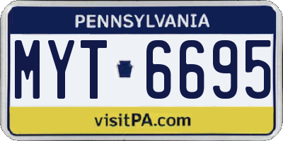 PA license plate MYT6695
