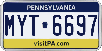 PA license plate MYT6697