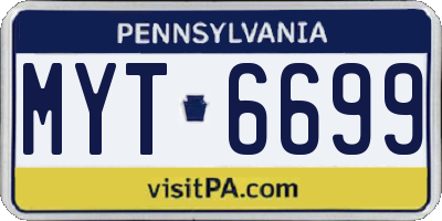 PA license plate MYT6699