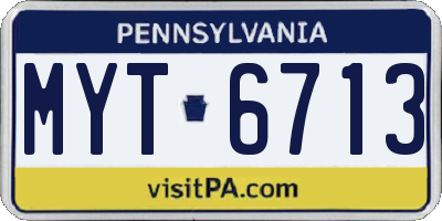 PA license plate MYT6713