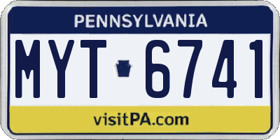 PA license plate MYT6741