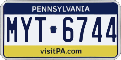 PA license plate MYT6744
