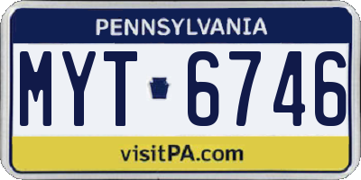 PA license plate MYT6746