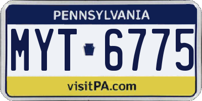 PA license plate MYT6775