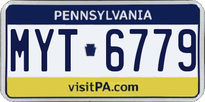 PA license plate MYT6779