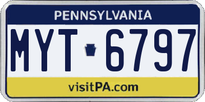 PA license plate MYT6797