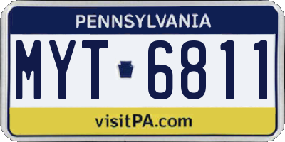 PA license plate MYT6811