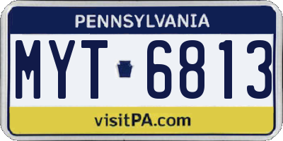 PA license plate MYT6813