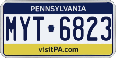 PA license plate MYT6823