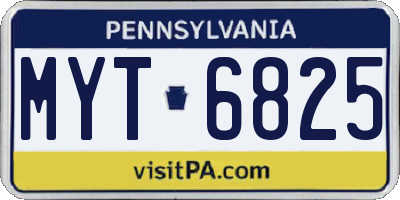 PA license plate MYT6825