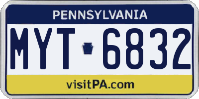PA license plate MYT6832