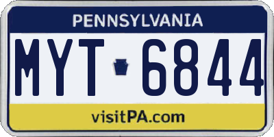 PA license plate MYT6844