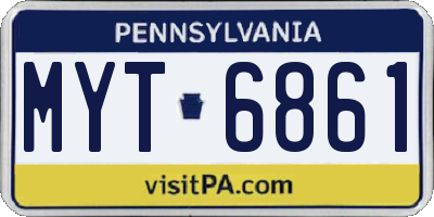 PA license plate MYT6861