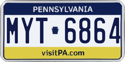 PA license plate MYT6864
