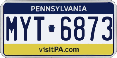 PA license plate MYT6873