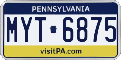 PA license plate MYT6875