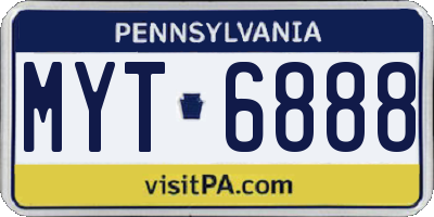 PA license plate MYT6888
