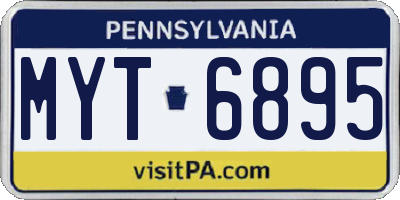 PA license plate MYT6895