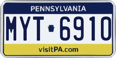 PA license plate MYT6910