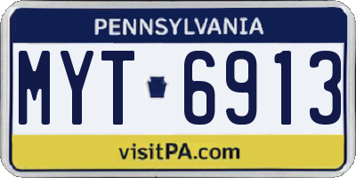 PA license plate MYT6913