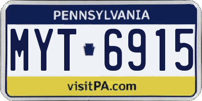 PA license plate MYT6915
