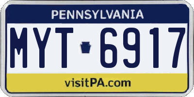 PA license plate MYT6917