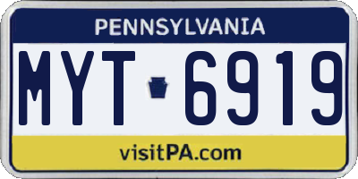 PA license plate MYT6919