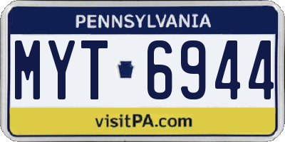 PA license plate MYT6944